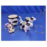 Assorted Cow Themed Glass Tableware Set