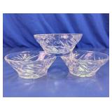 Clear Cut Glass Starburst Bowls