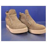 Taupe Faux Fur Lined Ankle Boots Sz 5