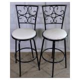Metal Bar Stools with Cushioned Seats
