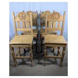 (4) Western Star Wood Bar Stools