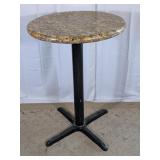 Round Bistro Table Faux Granite Top Metal Base