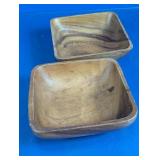 Wood Square Bowls