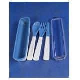 Plastic Kids Utensil Set w/ Case