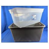 Sterilite Clear & Gray Plastic Storage Bins