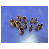 Assorted Metal Socket Set Pieces