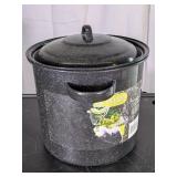 Black Speckled Enamel Stock Pot w/ Lid