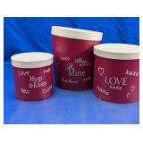 Valentine Storage Canisters Love Decor Set