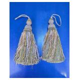 Decorative Sage and Blue Multicolored Tassels