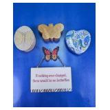Butterfly Themed Decor and Trinket Box Set