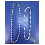 Vintage White Beaded Necklace Set