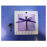 Religious Forgiven Nail & Rose Lapel Pin Set