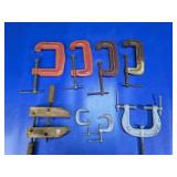 Mixed C-Clamps & Wood Clamp Lot