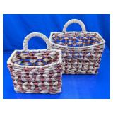 Woven Fiber Storage Baskets w/ Handles