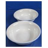 White Ceramic Blue Floral Vegetable Bowls