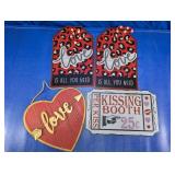 Valentine Wall Signs Love Kissing Booth Decor
