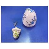 (2) Ceramic Floral Egg Decor Set