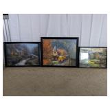 (3) Framed Landscape Wall Art Set