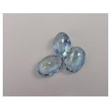 1.85 Carats Matching Oval Cut Aquamarine Gemstones