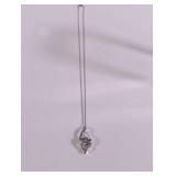 925 Sterling  Diamond Accent Swirl Pendant