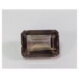 17.58 Carat Emerald Cut Smoky Quartz Gemstone