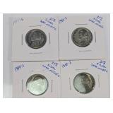(4) U.S. Silver War Nickels