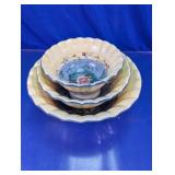 (3) Hand-Painted Floral Bowl Set