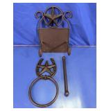 Rustic Star and Horseshoe Metal Bathroom Set