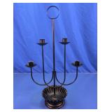 Vintage Style 4-Light Black Metal Candelabra