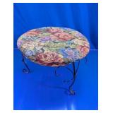 Floral Upholstered Footrest Stool