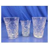 (3) Pressed Glass Drinking Glasses Set