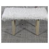White Faux Fur Upholstered Bench