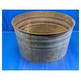 Galvanized Metal Wash Tub Round Planter