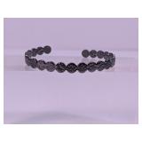 Dark Metal Disc Link Cuff Bracelet