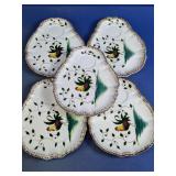 Rooster Snack Plates with Cup Indents