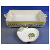 Ceramic Rectangular Baker and Apple Dish Set