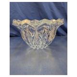 Cut Glass Scalloped Serving Bowl