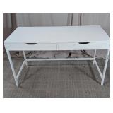 White Modern Writing Desk with Drawers