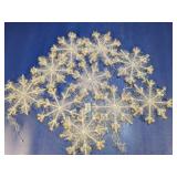 Silver Tinsel Snowflake Ornaments Lot