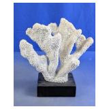 White Coral Sculpture on Black Base