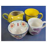 Ceramic Mugs and Creamer Pitcher Lot