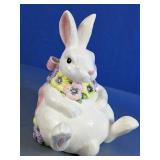Floral Easter Bunny Cookie Jar
