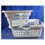 White Plastic Laundry Baskets Set