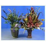 Ornate Fleur-de-Lis Urn with Silk Floral Spray