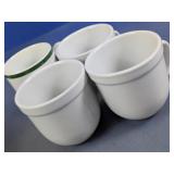 Set of 4 Assorted White Ceramic Coffee Mugs