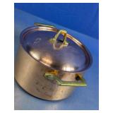 Copper Stock Pot with Lid and Brass Handles