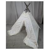 Lace-Trimmed Canvas Play Teepee Tent