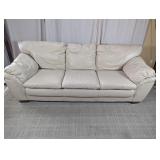 Cream Leather Sofa Couch