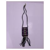 Woven Textile Cord Necklace w/ Tassels