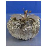 Silver Tinsel Pumpkin Tabletop Decor